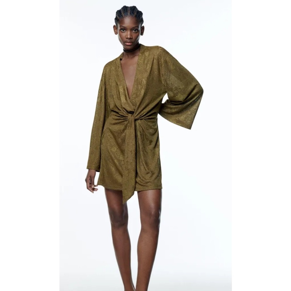 Zara Knotted Jaquard Dress